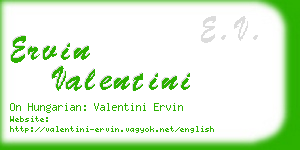 ervin valentini business card